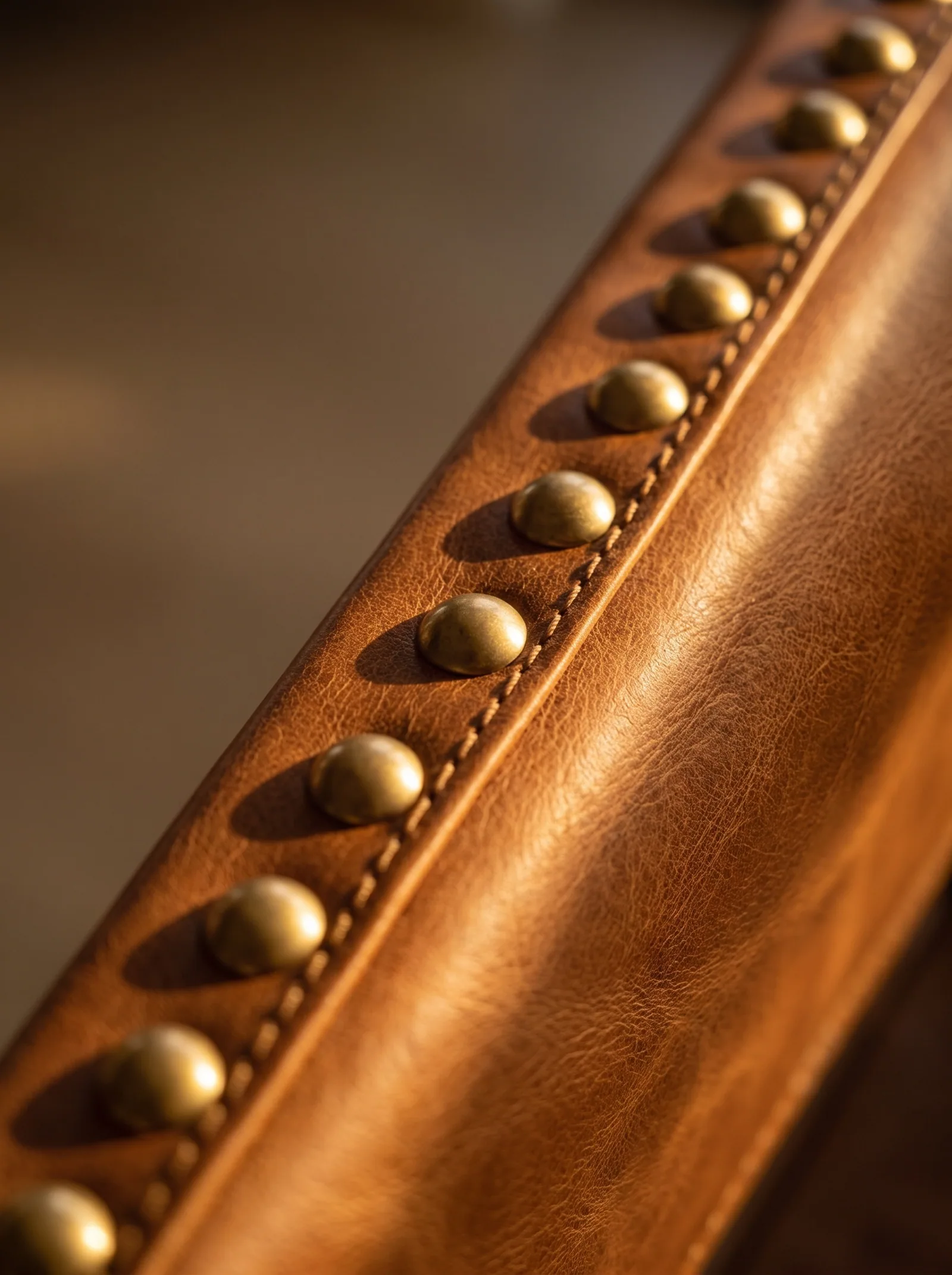 Nailhead detail on the Cinch Bar Stool